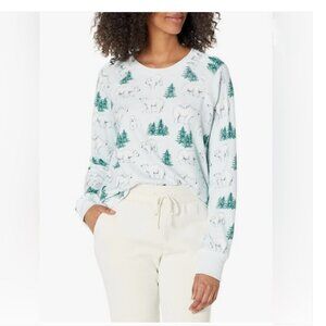 NWT PJ Salvage Just Chillin' Polar Bear Pine Trees Pajama Top Size S